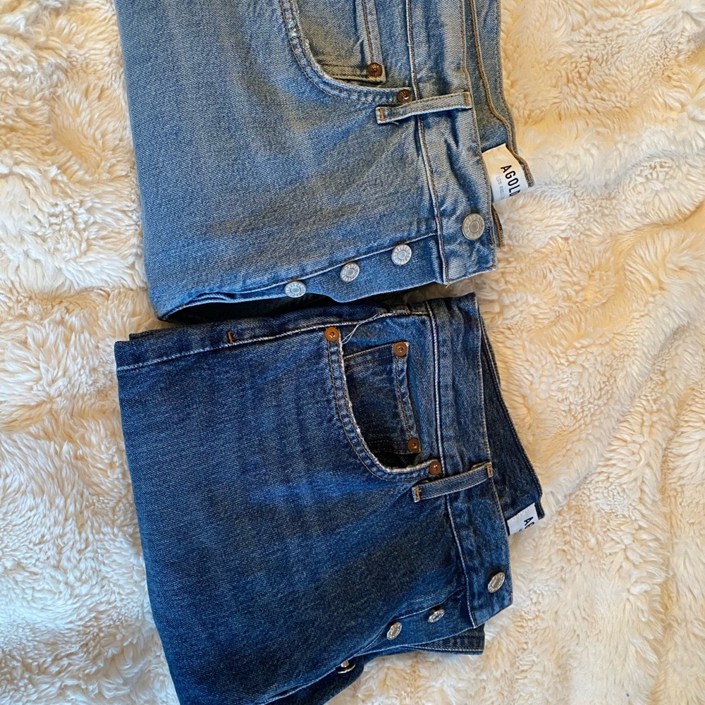 Agolde Light and Dark Blue Women's Jeans